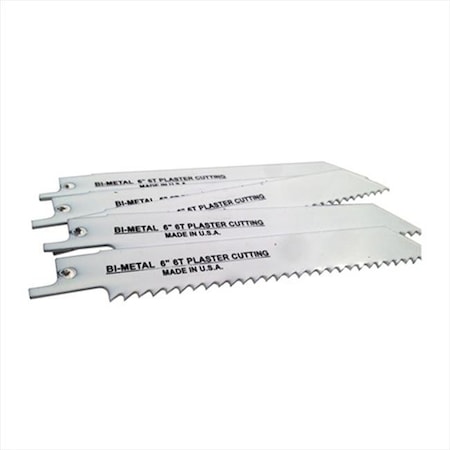 Disston 6956-5T Blu-Mol 6 In. 6 Tpi Plaster Cutting Bi-Metal Reciprocating Saw Blade; 5 Pack